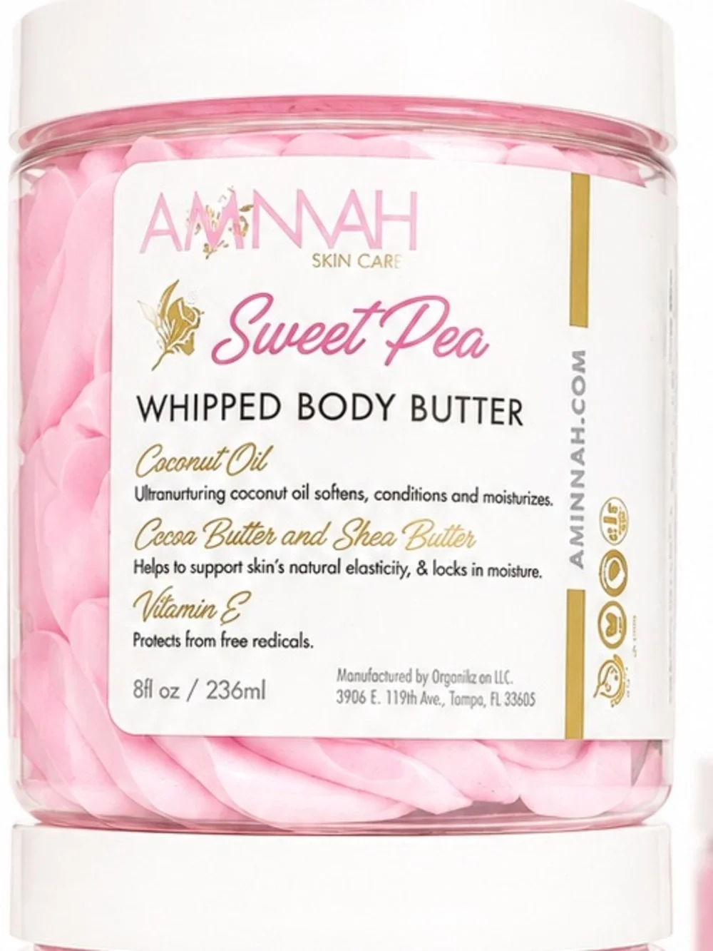 *Buy Now*  Aminnah Sweet Pea & Strawberry Pound Cake Whipped Body Butter Duo